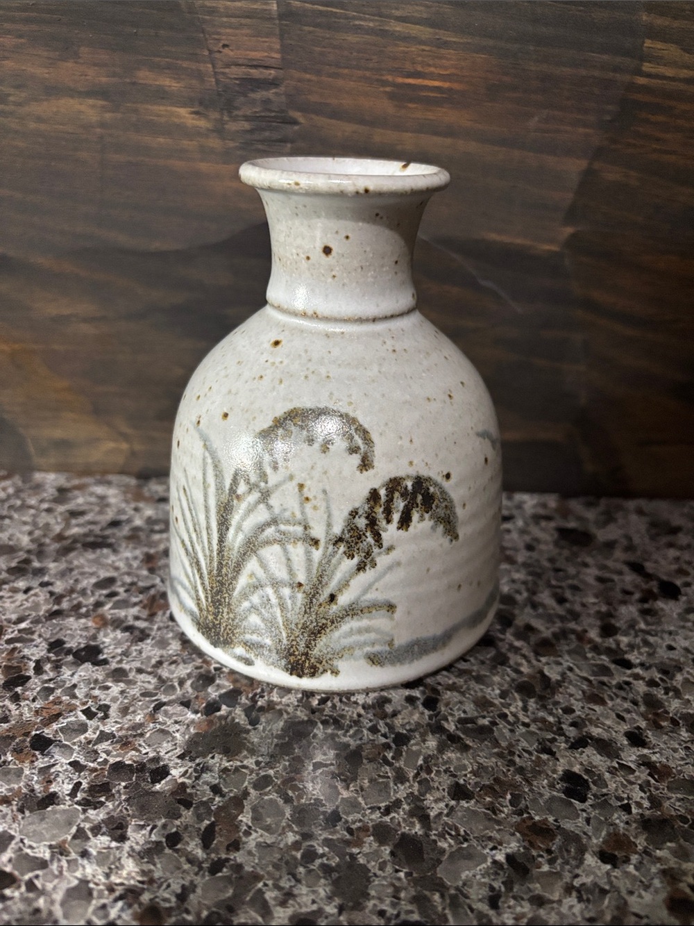 Handcrafted Stoneware Bud Vase in Speckled Cream